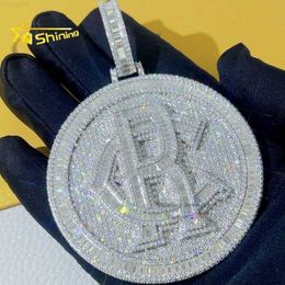 Designer Sieraden 3" Breedte Buss Down Rapper Sieraden Sterling Zilver Wit goud Hip Hop Custom Moissanite Hanger