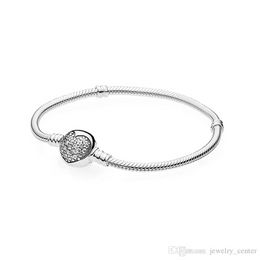 Bijoux de créateur Bracelet en argent 925 Charm Perle fit Pandora Bracelets Femmes Blanc CZ Micro Pavé Diapositive Bracelets Perles Style Européen Charmes Perlé Murano