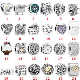 Joyas de diseñador 925 Pulsera de plata Charm Bead fit Pandora Crown Letter Swirl Fastener Style Slide Pulseras Beads Estilo europeo Charms Beaded Murano