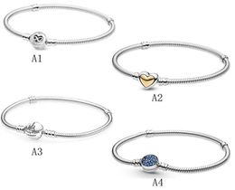 Bijoux de créateur 925 Bracelet en argent Perge de perle P Nouveau produit Blue Full Diamond Love Slide Bracelets Perles européen Styl7680910