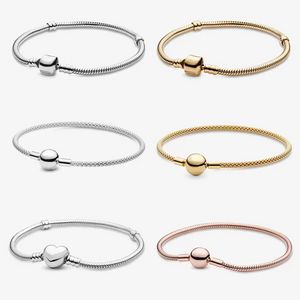 Bijoux de créateur Bracelet en argent 925 Charm Perle fit Pandora Moments Serpent Chaîne Mess Amitié Bracelets Glisser Bracelets Perles Style Européen Charmes Perlé Murano