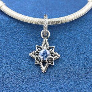 Designer Jewelry 925 Silver Bracelet Charm Bead fit Pandora Cinder Blue Star Pendant Slide Bracelets Perles Style Européen Charms Perlé Murano