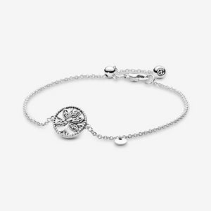 Joyas de diseñador 925 Pulsera de plata Charm Bead fit Pandora Sparkling Family Tree Slider Brace Slide Pulseras Beads Estilo europeo Charms Beaded Murano