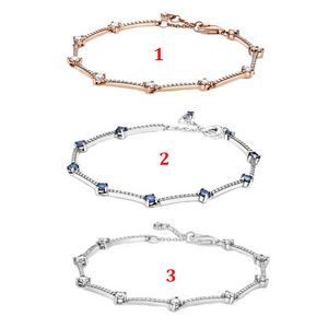 Bijoux de créateurs 925 Bracelet en argent Charm Perle Fit Pandora Sparkling Pave Chain Bracelet Nouveau Slide Bracelets Perles Style Européen Charms Perlé Murano