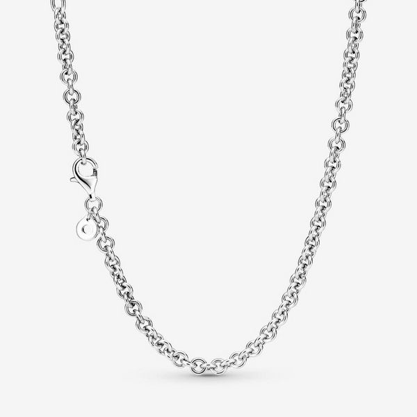 Bijoux de créateur 925 Collier en argent pendentif coeur fit Pandora épais câble chaîne amour colliers style européen breloques perle Murano