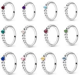 Designer Jewelry 925 Silver Wedding Ring Bead fit Pandora Gemstone December Birthday Ring Women Cubic Zirconia Diamonds European Style Rings Birthday Ladies Gift