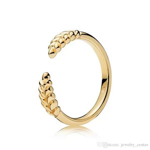 Designer Sieraden 925 Zilveren Trouwring Bead Fit Pandora 18K Geel Goud Graan Ring Cubic Zirconia Diamanten Europese Stijlringen Verjaardag Dames Gift
