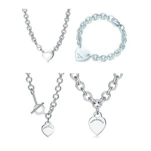 Bijoux de créateurs en argent sterling 925 style européen clé retour au coeur marque d'amour pendentif collier bracelet pour femmes chaîne collier cadeau aux amoureux en gros