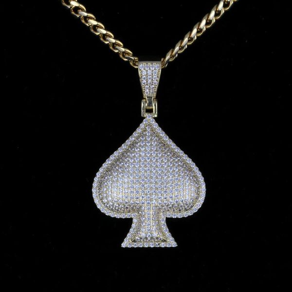 Designer Bijoux Amuse Nouveau Style Mode Hip Hop Bijoux 18k Plaqué Or Bling Chaîne En Or Rap Coeur Pendentif Collier Pour Femmes Hommes