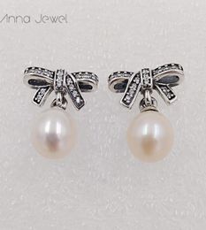 Joyería de diseño Auténtica Plata de Ley 925 Sentimientos Delicados Pendiente de Perla Blanca Pendientes P Mujeres de Lujo Vale8549481