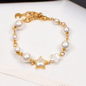 Designer sieraden kralen strengen sterren armband vrouwen nieuwe mode handdecoratieketens brief parelarmband dames niet allergisch