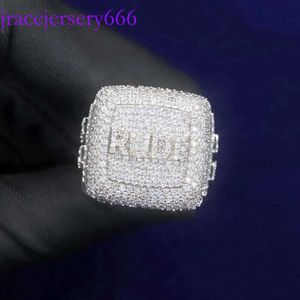 Designer sieraden best verkopende miami hiphop ringen sterling sier ronde briljante cut moissanite ring voor mannen