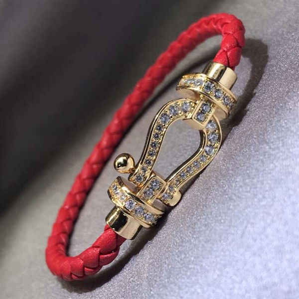 Bracelet de bijoux de créateurs Marque de mode F Famille Boucle en fer à cheval Bracelet en corde rouge 2022 Benmingnian pour les meilleurs amis et les couples Cadeau