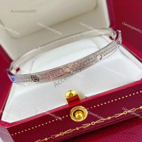 Bracelet de bijoux de créateur Dames Rose Or Argent Lady Bangle Titane Acier Vis Tournevis Diamant Luxe Designer Bijoux Femmes Hommes Bracelets Bande Boîte