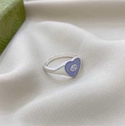bijoux de créateur collier collier de haute qualité imbriqué bleu clair émail amour ANNEAU 925 couple de femmes bague diffusion en direct
