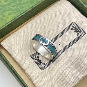 designer sieraden armband ketting ring 925 turquoise groen emaille gebruikt voor mannelijke vrouwelijke koppels paar gepersonaliseerde wijsvinger ring