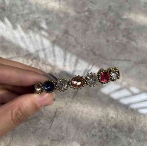 designer sieraden armband ketting ring Accessoires open SLUITING ARMBAND b041 ingelegd met kleur grote diamant messing armband