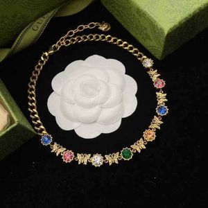 bijoux de créateurs bracelet collier bague Accessoires incrustés de collier en laiton sain femme papillon diamant coloré