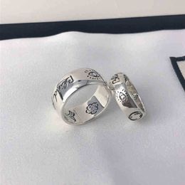 Designer de joias pulseira colar anel/família destemido flor pássaro amor cego casal simples tendência masculino feminino mesmo par de anéis de alta qualidade