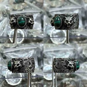 bijoux de créateur bracelet collier anneau tête de jardin vert malachite motif complexe animal année anneaunouveaux bijoux de haute qualité