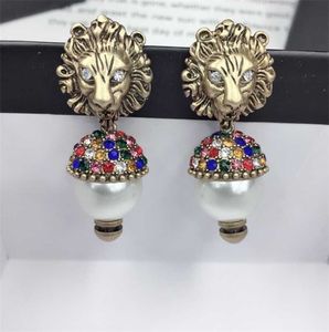 designer sieraden armband ketting ring hoge kwaliteit 925 sterling parel ingelegde kleur diamanten hoofd oorbellen eenvoudige oorbellen