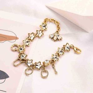 bijoux de créateurs bracelet collier bague de haute qualité Accessoires abeille étoile à cinq branches incrusté de diamants Bracelet personnalité féminine ancienne main en or