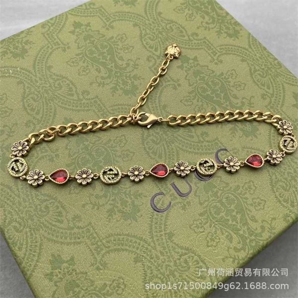 designer de joias pulseira colar anel entrelaçado Colar de flores pastoral deusa das meninas de rua