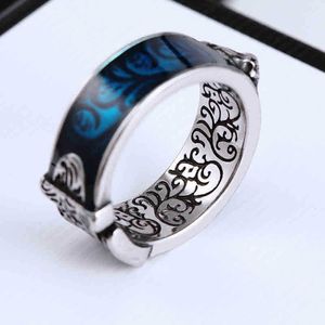 designer sieraden armband ketting ring RING 925 Hoofdpaar ring Turkoois houdt van geen hiphopstijl