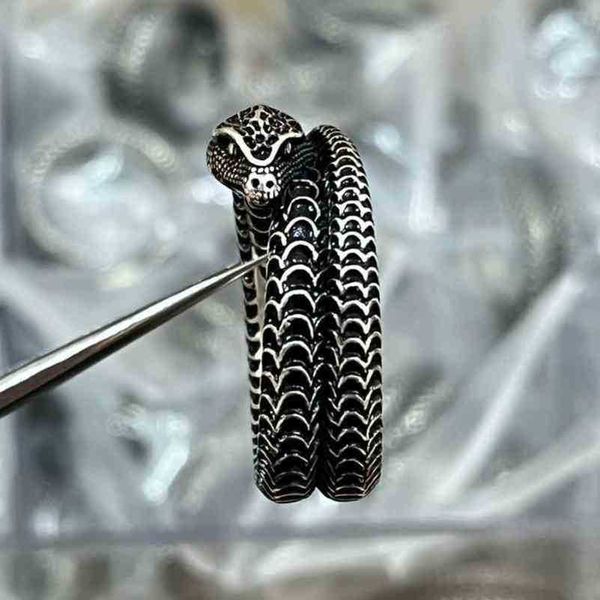 diseñador joyería pulsera collar anillo espíritu serpiente Sterling clásico animal serie zodiaco boutique pareja anillo nueva joyería