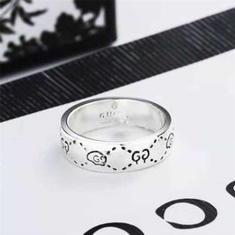 diseñador de joyas pulsera collar anillo Sterling femenino amor verdadero espíritu audaz extraño simple pareja tendencia anillo