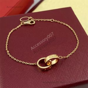 bijoux de créateurs braceletdouble anneaux bracelets bijoux de mode titane acier argent or rose cercle croisé chaîne charme diamant bracelets bijoux en or