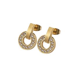 Bijoux de créateur Bulgarie Baojias Highend Felt Light Luxury Temperament Coin Oreads Plein de boucles d'oreilles de gâteau rond en diamant Personnalisés Ni