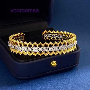 Joyería de diseño Neumáticos de automóvil Brazaletes clásicos Pulseras para mujeres y hombres Estilo chino Lujoso borde dorado Ahuecado Cordón con incrustaciones de diamantes o Con caja original