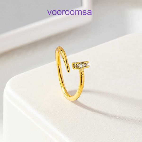 Bijoux de créateurs Carter Bagues classiques pour femmes et hommes Plaqué or 18 carats Bague à ongles ouverte avec carte minimaliste Accueil Design de style cool avec boîte d'origine