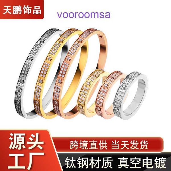 Bijoux de créateurs Carter Rings Bracelet deux rangées de diamants micro incrustés bracelet en acier titane femme artisanat étoile du ciel avec boîte d'origine