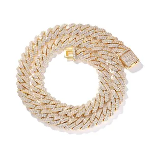 Chaînes de bijoux de créateurs pour hommes best-seller Mossanshi Collier cubain Gol Silver Diamant Diamant Hop Hop Style Men's Style Collier Collier chaud