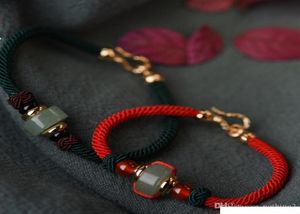 Bijoux de créateurs Bracelets de couple de nœuds chinois Bracelets en perles de jade pour couples Fashion entièrement 1650426