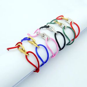 Ontwerper Sieraden Cirkels Bedelarmbanden Paar Armband Roestvrij Stalen Handtouw Zwart Rood Roze Blauw Vele Kleuren Handriem