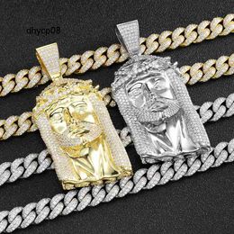 Bijoux de créateur Custom 925 Sterling Silver Hip Hop 18K / Or blanc / or rose Vvs Moissanite Big Big Big Jesus Head Pendant