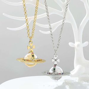 Designer sieraden designer ketting hanger kettingen keizerin dregel Saturn ketting parel hanger ufo glazen moederdag cadeau