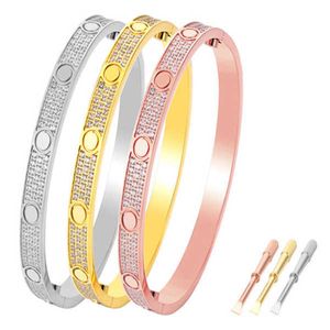 Designer sieraden diamanten armband gouden armband voor dames heren drie rijen en twee rijen steen roestvrij staal luxe huwelijkscadeau liefhebbers klassiek