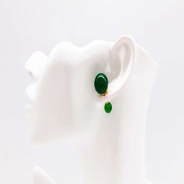 Designer sieraden oorringen Nieuwe Chinese antieke stijl Agaat voor damesnaald Franse high-end gevoel oorbellen eenvoudig en lichte oorbellen Studs Sterling Silver 925