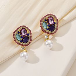 Bijoux de créateurs Boucles d'oreilles Mode Multi Couleur Pierres précieuses Fruits Boucles d'oreilles de qualité supérieure MoonRiverJewel Noël Anniversaire Nouvel An