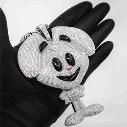 Diseñador de fábrica de joyería personalizada Hip Pop Iced Out Diamond Pendant Mans Cartoon Pendant Rabbit Diamond Pendant