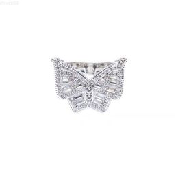 Designer Sieraden Fashion Design 925 Zilveren baguettes Moissanite diamant Heren Cubaanse diamanten vlinder ring voor hiphop leven sieraden