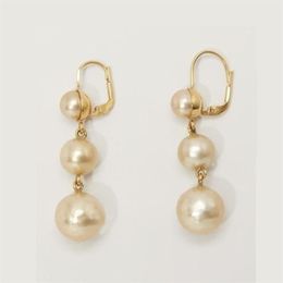 Boucles d'oreilles longues en perles rondes pour femmes, Bijoux de styliste, couleur or, pompon pendant, marque de luxe élégante, Chandelier2878