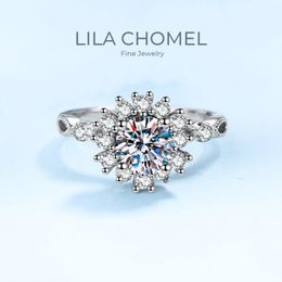 Designer sieraden bloem 18k witgoud vvs1 d kleur 051ct diamanten verlovingsring romantisch geschenk aan haar wederzijdse 240428