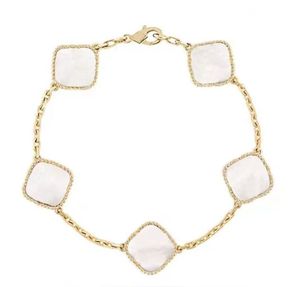 Bijoux de créateur Bracelet à fleurs, marque de luxe, bracelet pour colliers en or 18 carats pour fille, mariage, fête des mères, marque de mode, bijoux de Noël.