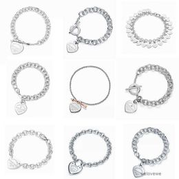 Bijoux de créateurs pour femmes Bracelet classique T marque 925 en argent sterling coeur diamant flèche amour pendentifs bracelet mode handwear en gros