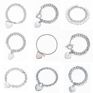 designer sieraden voor vrouwen armband designer Classic T Home 925 Sterling Zilveren Hart Gloednieuwe Diamant Pijlpunt Liefde Hanger Armband Mode Handkleding Groothandel